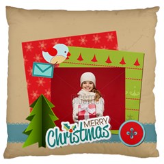 xmas - Large Premium Plush Fleece Cushion Case (Two Sides)