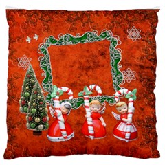 Christmas3 large flano cusion case - Large Premium Plush Fleece Cushion Case (One Side)