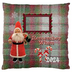 Christmas Santa large flano cusion case - Large Premium Plush Fleece Cushion Case (One Side)