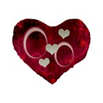 I Heart You pink Flano Heart Cushion - Standard 16  Premium Flano Heart Shape Cushion 