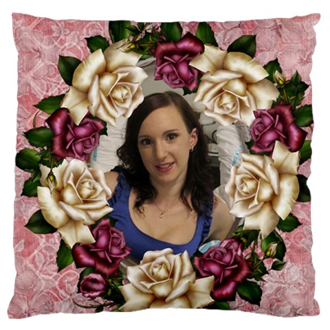 Roses And Lace Standard Flano Cushion Case By Deborah Front