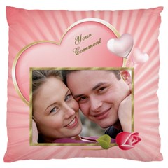 Pink Heart Standard Flano Cushion Case - Standard Premium Plush Fleece Cushion Case (One Side)