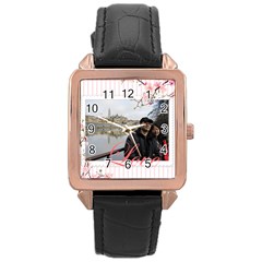bw1 - Rose Gold Leather Watch 
