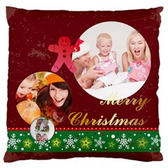 xmas - Large Premium Plush Fleece Cushion Case (Two Sides)