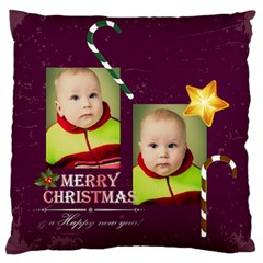 xmas - Large Premium Plush Fleece Cushion Case (Two Sides)