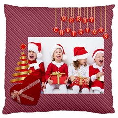 xmas - Large Premium Plush Fleece Cushion Case (Two Sides)