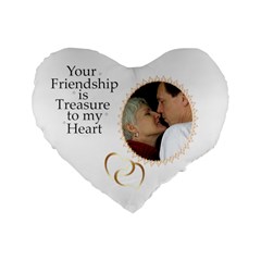 Friendship Standard Heart Cushion - Standard 16  Premium Plush Fleece Heart Shape Cushion 