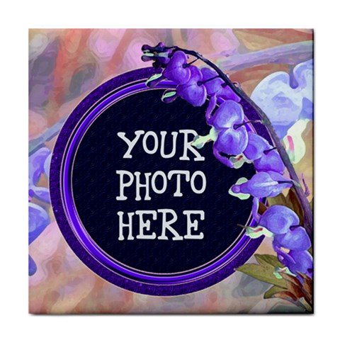 Purple Bleeding Heart Tile Coaster By Chere s Creations Front
