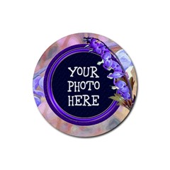 Purple Bleeding Heart Rubber Coaster Round - Rubber Coaster (Round)