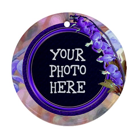 Purple Bleedingheart Ornament Round By Chere s Creations Front