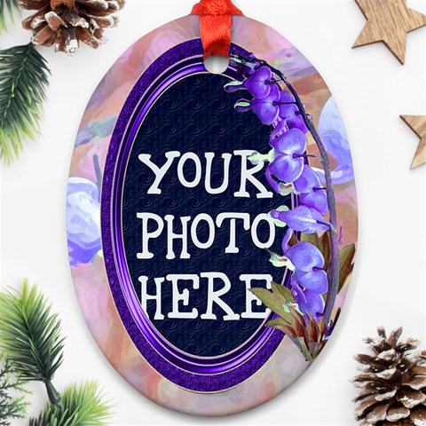 Purple Bleedingheart Ornament Oval By Chere s Creations Front