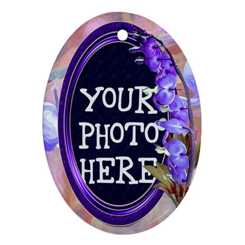 Purple Bleedingheart Ornament Oval By Chere s Creations Front