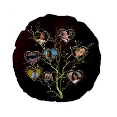 Family Tree Standard Flano Round Cushion - Standard 15  Premium Plush Fleece Round Cushion 