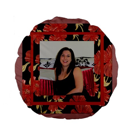 Our Love Standard Flano Round Cushion By Deborah Front