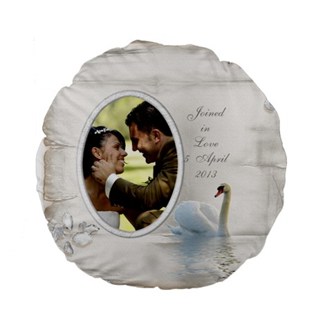 Our Love Standard Flano Round Cushion By Deborah Front