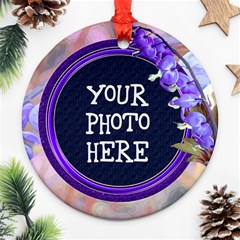 Purple Bleedingheart Round Ornament Two Sides - Round Ornament (Two Sides)