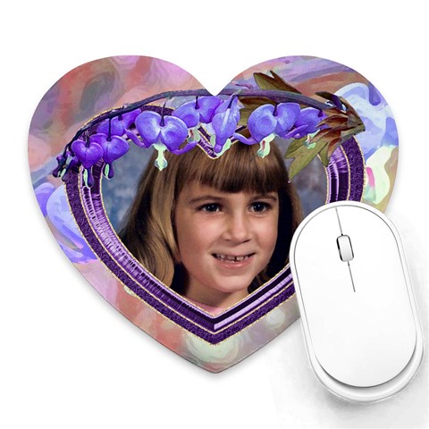 Purple Bleedingheart Heart Mousepad By Chere s Creations Front