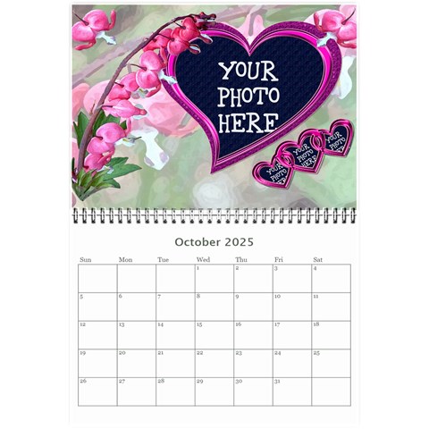 Bleedingheart Wall Calendar 8 5x6 By Chere s Creations Oct 2025
