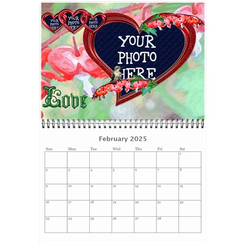 Bleedingheart Wall Calendar 8 5x6 By Chere s Creations Feb 2025