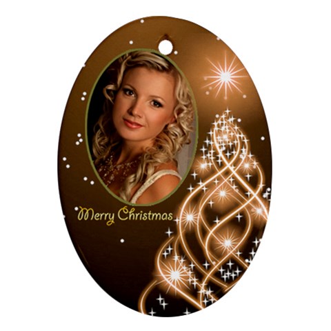 Mary Lou Christmas Oval Ornament 6 (2 Sided) By Deborah Front