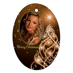 Mary Lou Christmas Oval Ornament 6 (2 sided) - Oval Ornament (Two Sides)