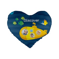 kids - Standard 16  Premium Plush Fleece Heart Shape Cushion 