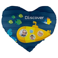 kids - Large 19  Premium Plush Fleece Heart Shape Cushion