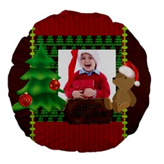 xmas - Large 18  Premium Plush Fleece Round Cushion 