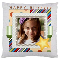 birthday - Large Premium Plush Fleece Cushion Case (One Side)