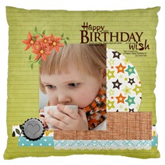 birthday - Large Premium Plush Fleece Cushion Case (One Side)