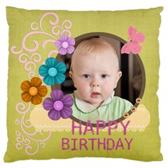 birthday - Large Premium Plush Fleece Cushion Case (Two Sides)