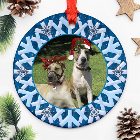 Pet Christmas Snowflake Ornament By Deborah Front