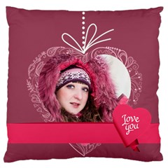 love - Large Premium Plush Fleece Cushion Case (Two Sides)