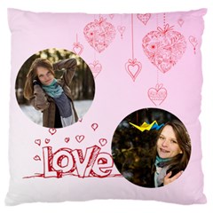 love - Large Premium Plush Fleece Cushion Case (Two Sides)