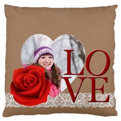 love - Large Premium Plush Fleece Cushion Case (Two Sides)