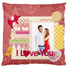 love - Large Premium Plush Fleece Cushion Case (Two Sides)