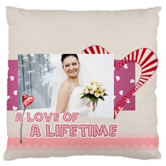 love - Large Premium Plush Fleece Cushion Case (Two Sides)