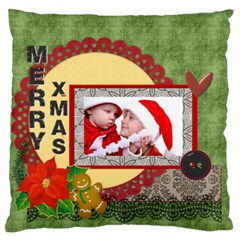 XMAS - Large Premium Plush Fleece Cushion Case (One Side)