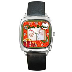 merry christmas - Square Metal Watch