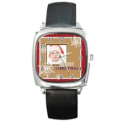 merry christmas - Square Metal Watch