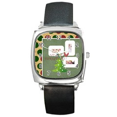 merry christmas - Square Metal Watch