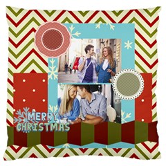 xmas - Large Premium Plush Fleece Cushion Case (Two Sides)