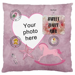 Baby Girl Flano Cushion Case (1 sided) - Standard Premium Plush Fleece Cushion Case (One Side)