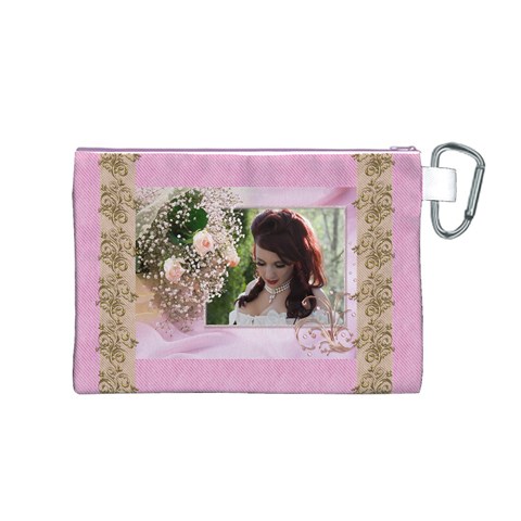 Pink Treasure Canvas Cosmetic Bag (medium) By Deborah Back