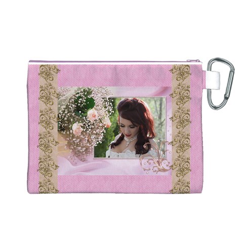 Pink Treasure Canvas Cosmetic Bag (large) By Deborah Back