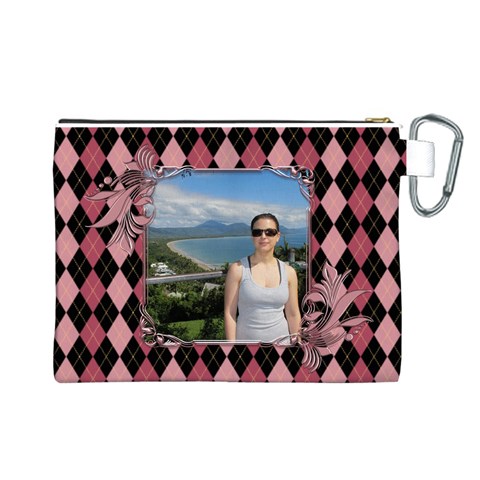 Pink Swirl Canvas Cosmetic Bag (large) By Deborah Back