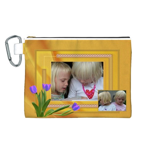 Happy Times Canvas Cosmetic Bag (large) By Deborah Front