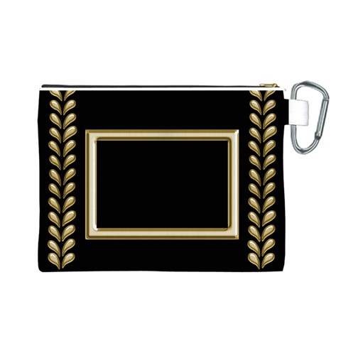 Black And Gold Canvas Cosmetic Bag (large) By Deborah Back