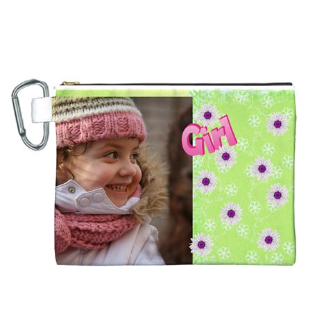 Girl Canvas Cosmetic Bag (large) By Deborah Front