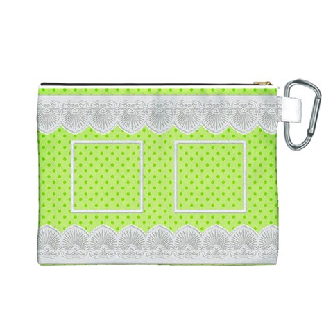 Lime And Lace Canvas Cosmetic Bag (large) By Deborah Back